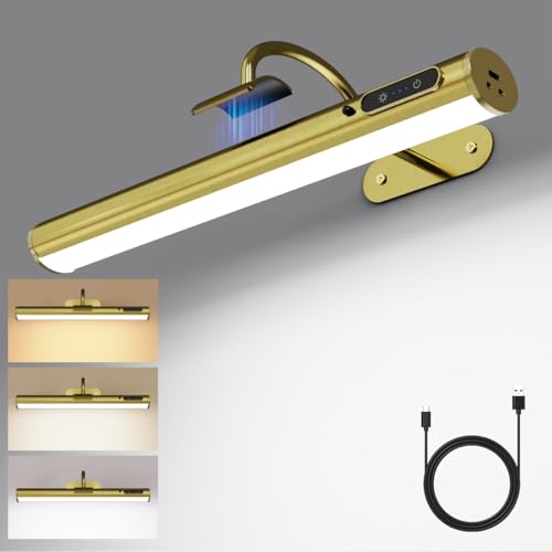 Wireless Rechargeable Picture Light, Battery Operated Art Light - color: Without Motion Sensor Antique Brass
