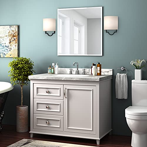 KOHROS 24x24 Frameless Square Bathroom Mirror - color: Rectangular, size: 24"L x 24"W