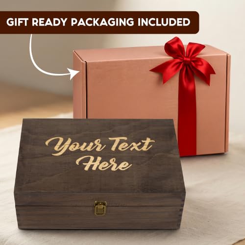 Personalized Wooden Keepsake Box, Custom Engraved Memory Box with Lid - style: 1. Your Text Here