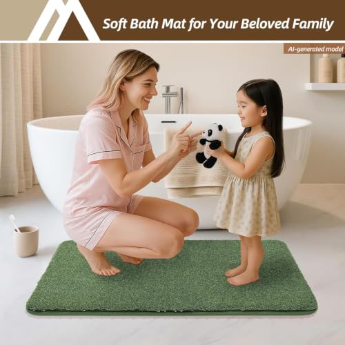 COSYHOMEER Extra Thick Bath Rugs for Bathroom Non Slip Bath Mat 24x48 Green - color: Green, size: 2' X 4' (Rectangular)