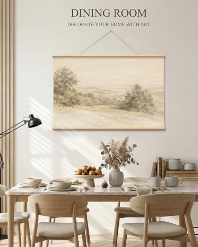 VIYYIEA Extra Large Canvas Wall Art - Soft Watercolor Landscape, 54x36 Inch - color: Soft Watercolor Shrubland
