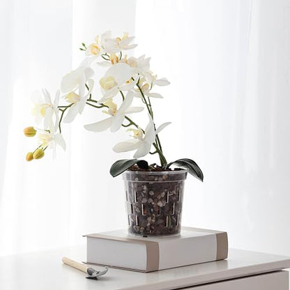 TRUEDAYS Orchid Pot with Saucers, 6 Pack 6 Inch Plant Pot with Drainage - size: 6Inch-6Pack with 6 Saucers