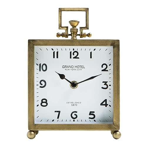 NIKKY HOME Vintage Gold Table Clock, Silent Classic Large Mantel Clock - size: Large