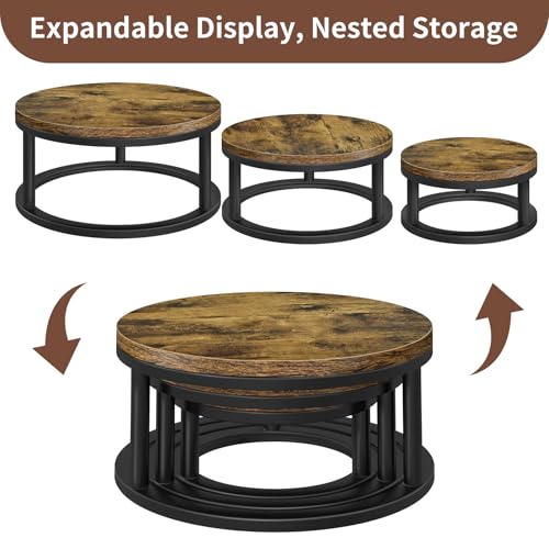 3 Pack Round Cake Stand Set, 8/10/12 Inch Rustic Cupcake Pedestal Stands - size: 3 Pack