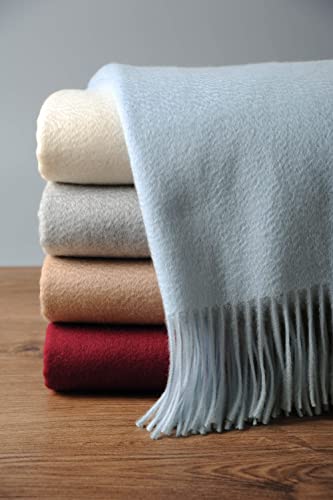 EP Mode 100% Pure Cashmere Throw Blanket for Sofa, Baby Blue - color: Baby Blue