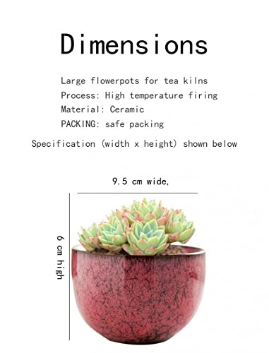 YYW 3 Inch Ceramic Plant Pot Set of 4 with Drainage and Bamboo Tray(Set 2) - color: Set 2, size: One Size