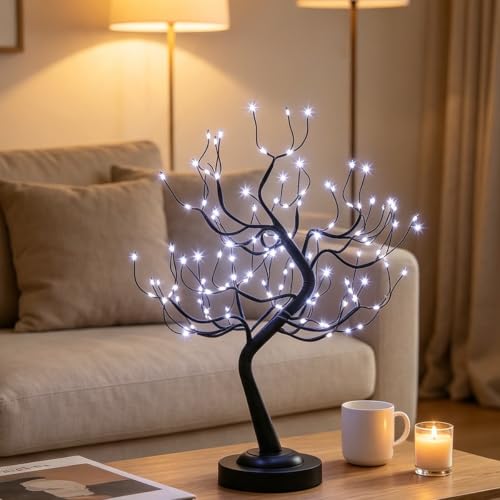 FUCHSUN 108 LED Tabletop Tree Lights, Lighted Artificial Twinkle Tree Lamp - color: Cool White