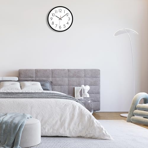 Lumuasky 4 Pack Black Wall Clock,12 Inch Silent Battery Operated Non Ticking Quartz Round Analog Classic Clock Modern Design for Home Office Classroom School Living Room Bedroom - color: Black-4, size: 12 Inch