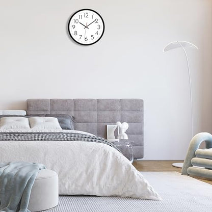 Lumuasky 4 Pack Black Wall Clock,12 Inch Silent Battery Operated Non Ticking Quartz Round Analog Classic Clock Modern Design for Home Office Classroom School Living Room Bedroom - color: Black-4, size: 12 Inch