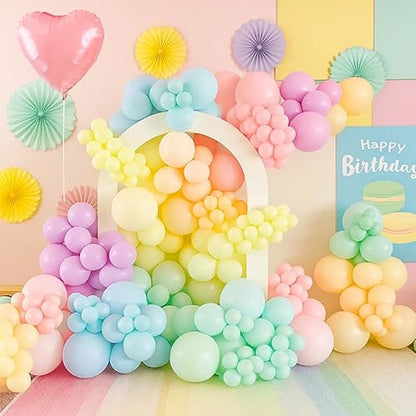 Patimate Pastel Balloons Set 50 pcs 12 inch Macaron Latex Balloons Kit - color: Pastel