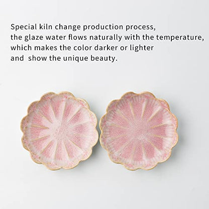 BEUNAIZER Jewelry Dish Tray, Ring Dish, Ceramic Trinket Tray, Key Bowl - color: Pink