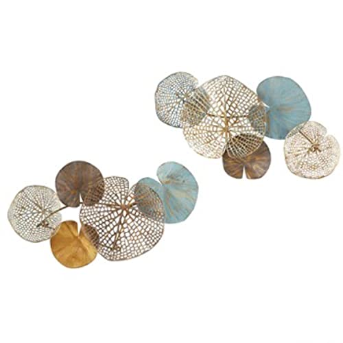 Madison Park Wall Art Living Room Décor - Lenzie Metal Abstract Coastal Decoration, Home Accent Modern Kitchen Dining Decoration, Ready to Hang for Bedroom, 15.7"W x 26.9"L, Multi 2 Piece - style: Lenzie