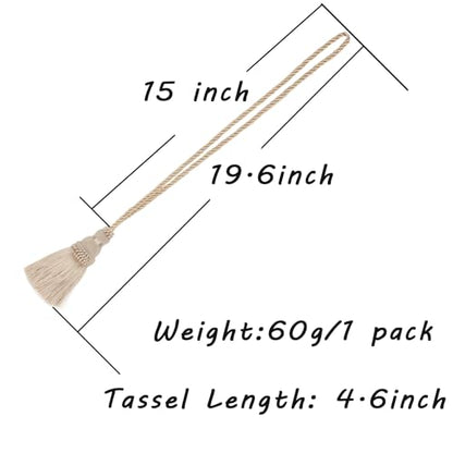 2 Pack Curtain Tie Backs Rope Tassels for Curtain Holdback - color: Khaki, size: 2p
