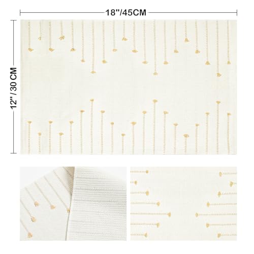 Artoid Mode Burlap Brown Woven Rustic Placemats Set of 4-12x18 Inch - color: Burlap Brown, size: 12" x 18", 4 Pcs