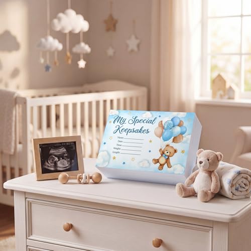 Thyle Blue Bear Wooden Newborn Baby Memories Keepsake Box - style: Bear
