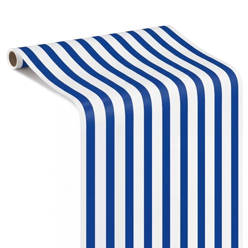 AmazingSpark Striped Table Runner Roll,Navy Blue,100' Long X 16" Wide - color: Navy Blue, size: 100' Long X 16" Wide