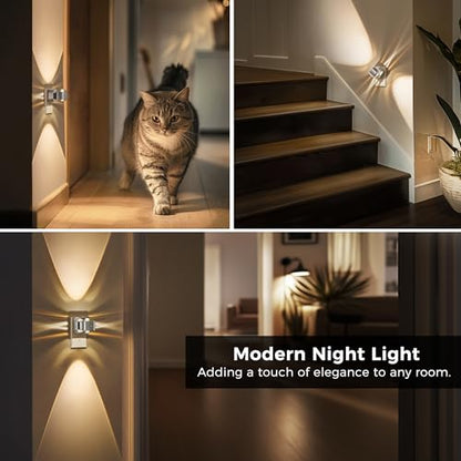 L LOHAS LED Night Light Projector, Night Lights Plug into Wall Light Sensor - color: Silver