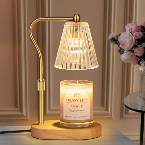 seenlast Candle Warmer Lamp with Timer Dimmer Adjustable Height for New Home Bedroom,Mothers Day Gifts,Vintage Home Decor for Scented Jar - color: Amber