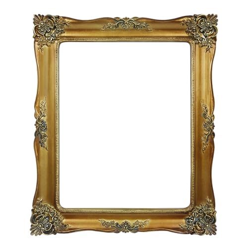 Gold Picture Frame for Canvas Paintings, Gallery Walls, DIY Craft Projects - color: Antique Gold - Straight Edges