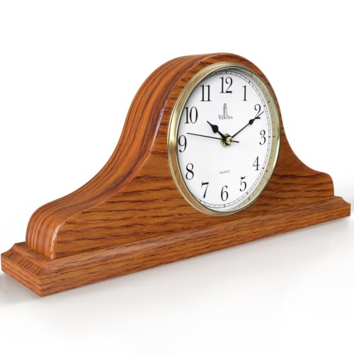 Mantel Clock for Fireplace, Solid Wood Silent Non-Chiming Mantle Clock - color: Light Wood