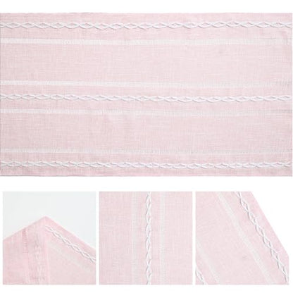 Artoid Mode Pink Rustic Cotton Linen Table Runner 13x36 Inch - color: Pink, size: 13" x 36"
