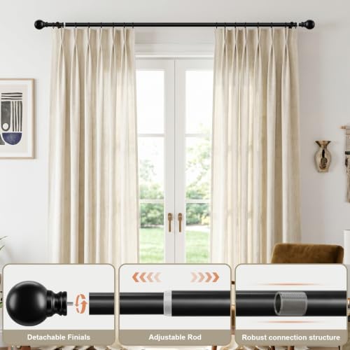 Modern Black Curtain Rods 2 pack for Windows 28 to 48 Inches - color: black, size: 16"-60"|2 Pack