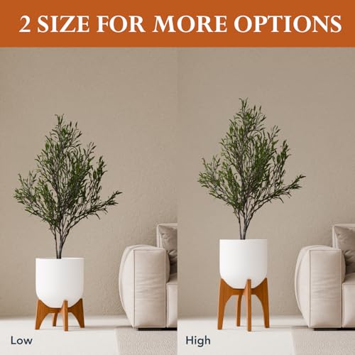 KUTE NEST 13" H x 14.8" W Acacia Solid Wood Plant Stand - Walnut - color: Walnut, size: High - Small - 13"H x 14.8"W