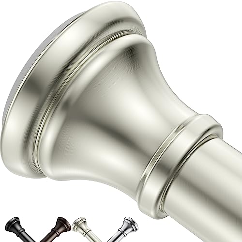 Brushed Nickel Tension Shower Curtain Rod – Adjustable 18-79 Inches, Fits 20-78 Inch Spaces (Ideal for 72" Wide Bathrooms), Rust Resistance Adjustable Durable Spring No Drilling - color: Brushed Nickel, size: 18-79 inch