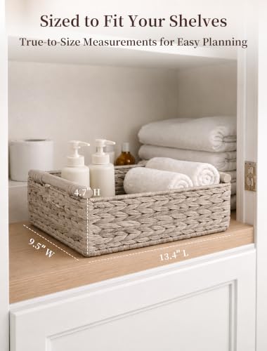Wicker Basket, Large Basket for Gift Baskets Empty, 13.4x9.5x4.7in - color: Whitewash, size: Medium