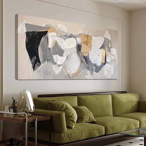 Abstract Canvas Wall Art Decor Gray Gold Modern Abstract Graffiti Art Pictures Black Wall Decorations for Living Room Canvas Art Poster Print Wall Pictures for Bedroom Office Decor 20" X 40" - color: D-S, size: 40"L x 20"W