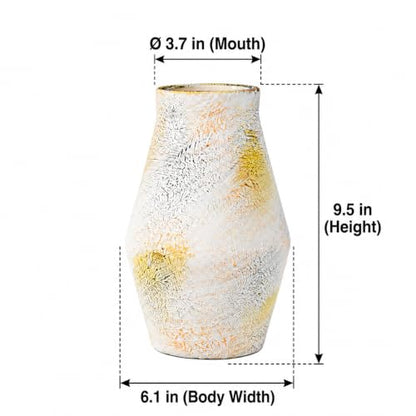 Rustic Farmhouse Ceramic Vase, 10 Inch - color: Rustic White, size: 10 inch