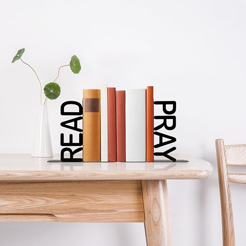 Charming Read and Pray Decorative Bookends - Unique and Cute Bookends for Shelves, Unique and Decorative Book Ends