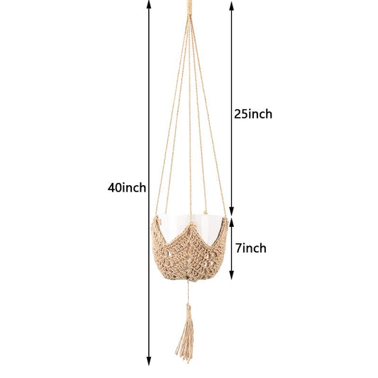 BetterJonny 3 Packs Macrame Plant Hanger, 40" Hanging Planter Flower Pots Holder Stand Gardening Weaving Flowerpot Net Pocket Hemp Rope Hanging for Indoor Outdoor Home Decor Plant Flower Pots