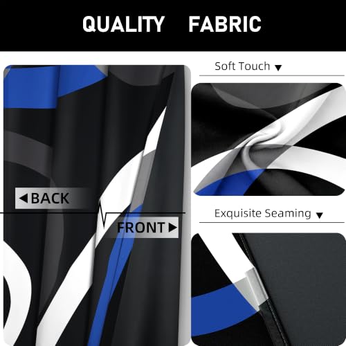 weesire Black and Blue Blackout Curtains, 52 x 96 Inch, Grommet, 2 Panels - color: P1-blue, size: 52"W x 96"L (Pack of 2)