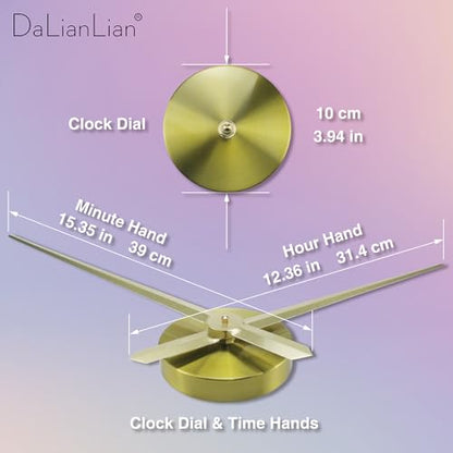 DIY Frameless Wall Clock, 3D, Adjustable Up to 52”, Gold - color: Gold