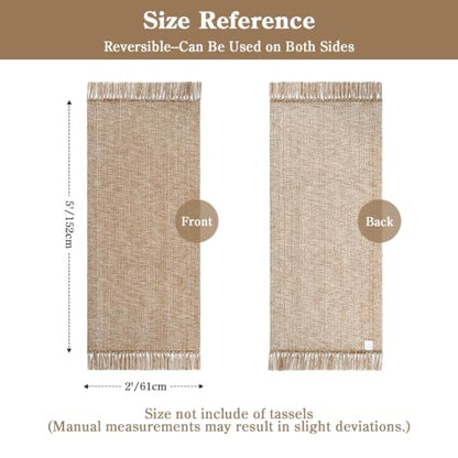 Collive Bathroom Runner Rug, 2' x 5' Modern Farmhouse Kitchen Rugs - color: Tan/Cream, size: 2' x 5' (Rectangular)