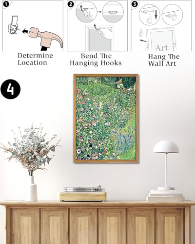 UPWOIGH Gustav Klimt Italian Garden Framed Wall Art, 16 x 24 Inch - color: Green Gustav Klimt, size: 24"L x 16"W