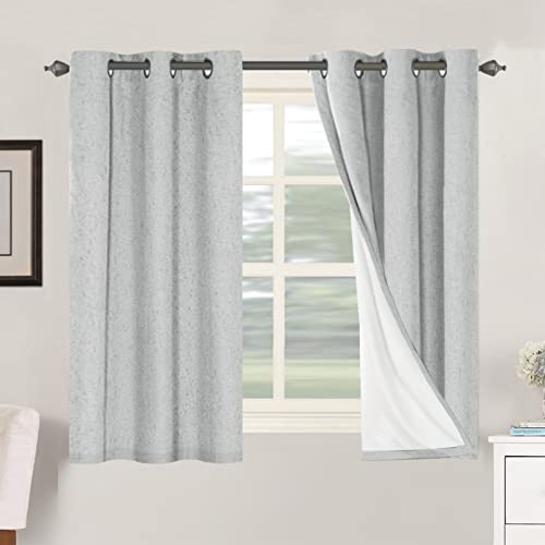 H.VERSAILTEX 100% Blackout Linen Curtains 54" L 2 Panels Glacier Gray - color: Glacier Gray, size: 42"W x 54"L (Pack of 2)