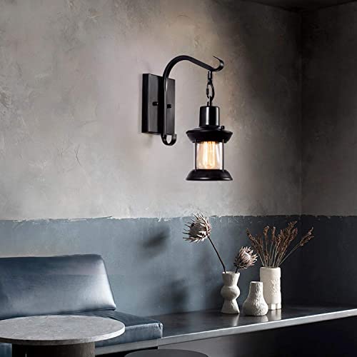GLADFRESIT Rustic Wall Lamps, Black, 2 Pack - color: Black 2 Packs