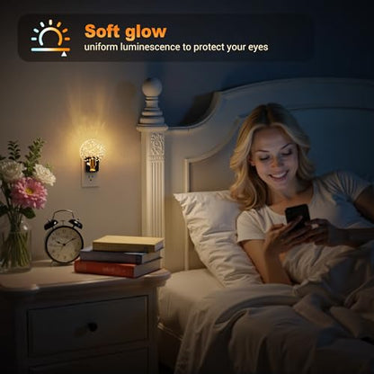 JandCase Night Light, Dimmable Night Lights Plug into Wall 2 Pack - color: Round-Soft White