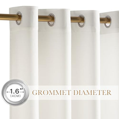 NICETOWN Non See Through Privacy Sheer Curtains 72 Inches Long 2 Panels - color: Ivory White, size: 52"W x 72"L (Pack of 2)