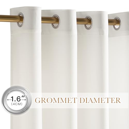 NICETOWN Non See Through Bedroom Curtains 2 Panel Sets 84 Inch Length - color: Ivory White, size: 52"W x 84"L (Pack of 2)