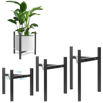 3팩 블랙 메탈 식물 스탠드, 20.3-30.5cm(8-12인치) 화분에 적합 ( - color: 블랙.