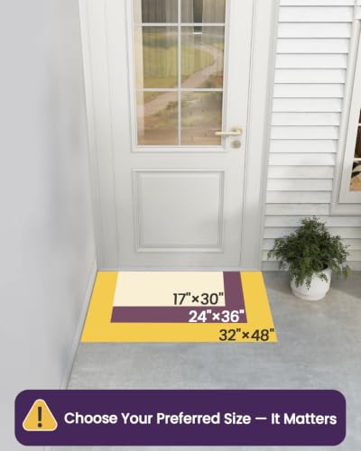 DEXI Front Door Mat Outside Entrance, 17x30 Summer Tropical Leaves Plant - color: Olive Green, size: 17" x 30" (Rectangular)