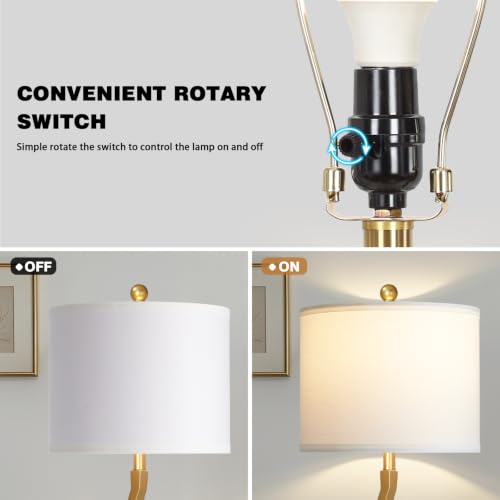 CINSARY 30" Tall White and Gold Table Lamps Set of 2 for Living Room - color: Gold White