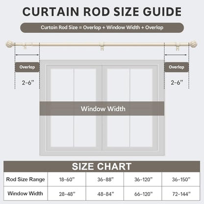 White Curtain Rods Set 2 Pack for Windows 72 to 144 Inch Long - color: White, size: 36"-150"|2 Pack