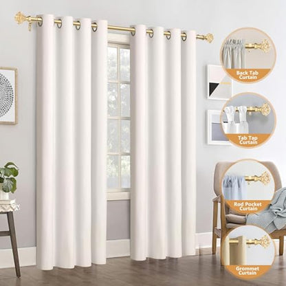 TONIAL Luxury Gold Translucent Replacement Finials for 3/4 Inch Curtain Rod - color: Luxury Gold
