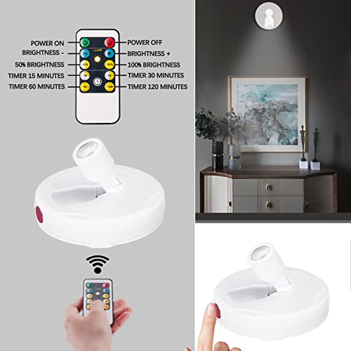 Battery Operated LED Spotlight, Indoor Picture Plant Spot Lights - color: White