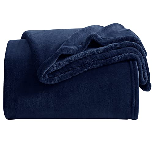 KMUSET Fleece Blanket Throw Size Navy Lightweight Super Soft Cozy Luxury Bed Blanket Microfiber Factory Shop - color: Navy, size: Throw(50"x60")