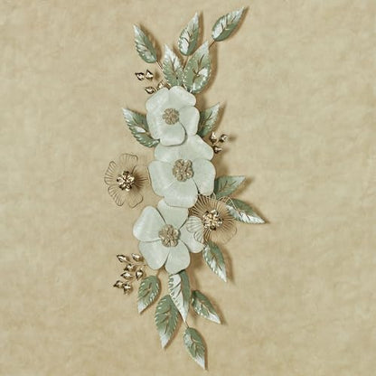 Touch of Class Ivory Floral Sophistication Metal Wall Sculpture | Botanical Hanging Decor for Bedroom, Living Room, Hallway, Foyer